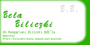 bela biliczki business card